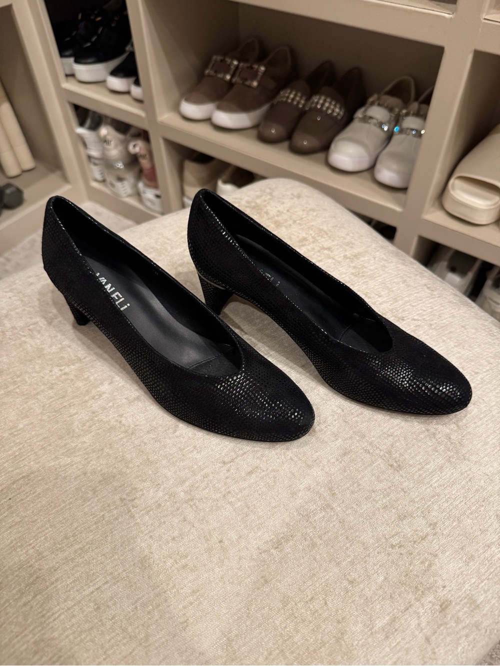 Vaneli Dayle Elegant Black Mid-Heel Pumps